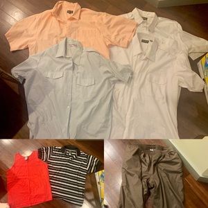 Lot of 6 men’s shirts and a pair of snow pants